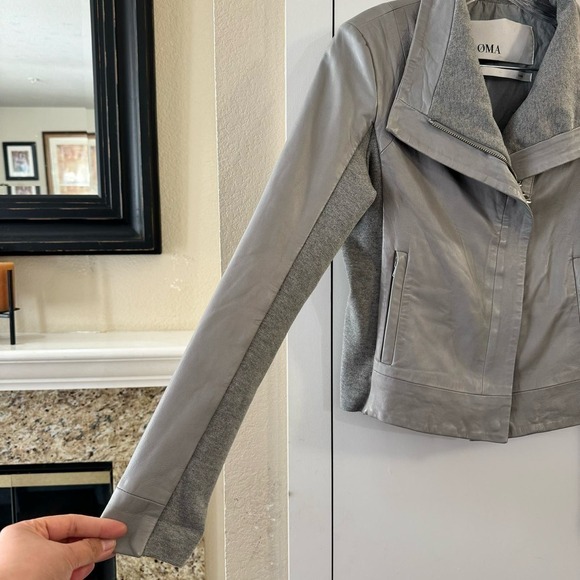 Doma Joy Women's Biker Style Motorcycle Zip-Up Lamb Nappa Leather Jacket - Picture 6 of 14